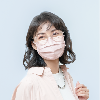 メガネが曇りにくいマスク40枚ピンクベージュ