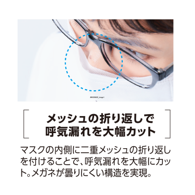 メガネが曇りにくいマスク40枚ピンクベージュ