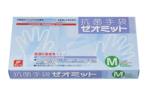 抗菌手袋ゼオミット  M  1箱100枚入