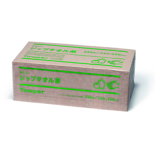 タウパー  ジップタオル茶(250枚)  1ケース15袋入