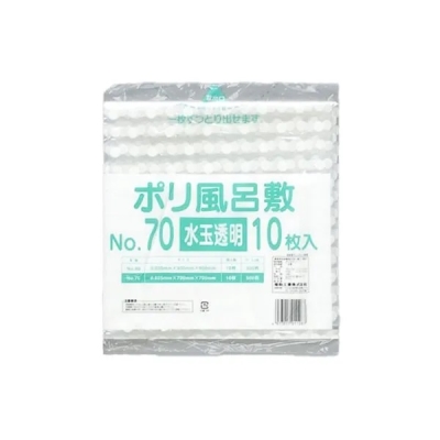 【在庫限り】ポリ風呂敷　№７０　水玉透明　10枚入り